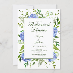 Blue Hydrangeas Floral Probe Abendessen Einladung