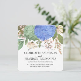 Blue Hydrangeas Floral Wedding Einladung