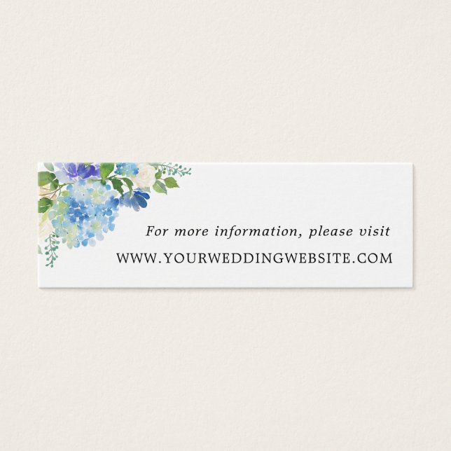 Blue Hydrangeas Floral Wedding Website Cards (Vorderseite)