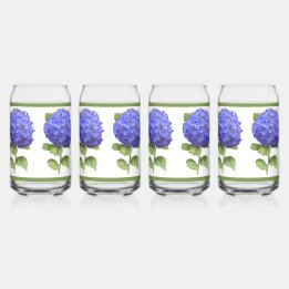 Blue Hydrangeas florale botanische Kunst Dosenglas