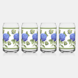Blue Hydrangeas florale botanische Kunst Dosenglas
