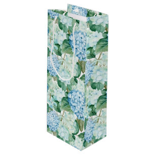 Blue Hydrangeas Gift Bag Geschenktüte Für Weinflaschen