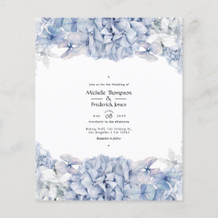 Blue Hydrangeas Hochzeitseinladung Flyer