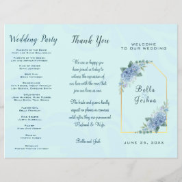 Blue Hydrangeas Hochzeitsprogramm