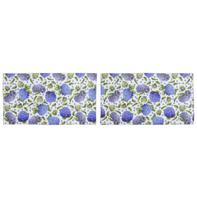 Blue Hydrangeas in allen Mustern Kissenbezug (Vorderseite-Set)