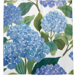 Blue Hydrangeas | Schöne Wasserfarbe Duschvorhang
