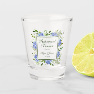 Blue Hydrangeas Script Probe Dinner Schnapsglas