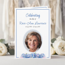 Blue Hydrangeas Summer Flowers Funeral Folded