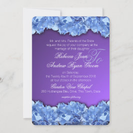 Blue Hydrangeas und Lavender Lila Einladung