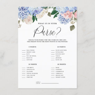 Blue Hydrangeas Was ist in Ihrer Purse Game Card? Begleitkarte