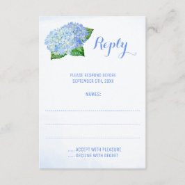 Blue Hydrangeas Watercolor Hochzeitskarten RSVP Karte