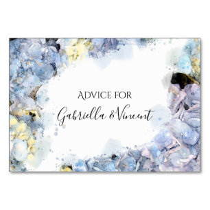 Blue Hydrangeas Watercolor Mariage Cartes de conse