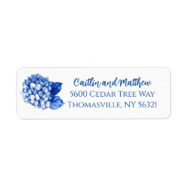 Blue Hydrangeas Wedding Return Address Label