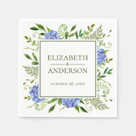 Blue Hydrangeas Wedding Serviette