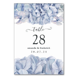 Blue Hydrangeas Wedding Tischnummer