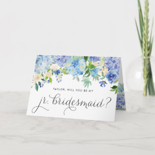 Blue Hydrangeas werden Sie meine Junior-Brautjungf Karte