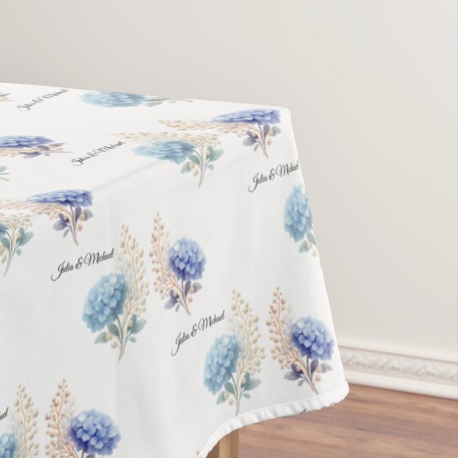 Blue Hyndrangea flower Wedding Decor Newlyweds  Tischdecke (Beispiel)