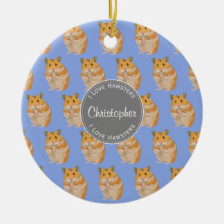Blue I Liebe Hamsters Hamster Pattern Keramikornament