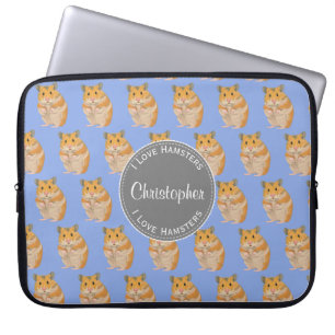 Blue I Liebe Hamsters Hamster Pattern Laptopschutzhülle