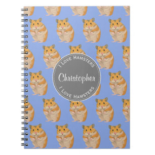 Blue I Liebe Hamsters Hamster Pattern Notizblock