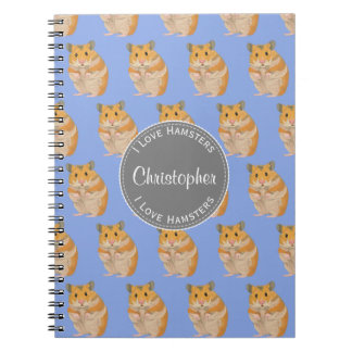 Blue I Liebe Hamsters Hamster Pattern Notizblock