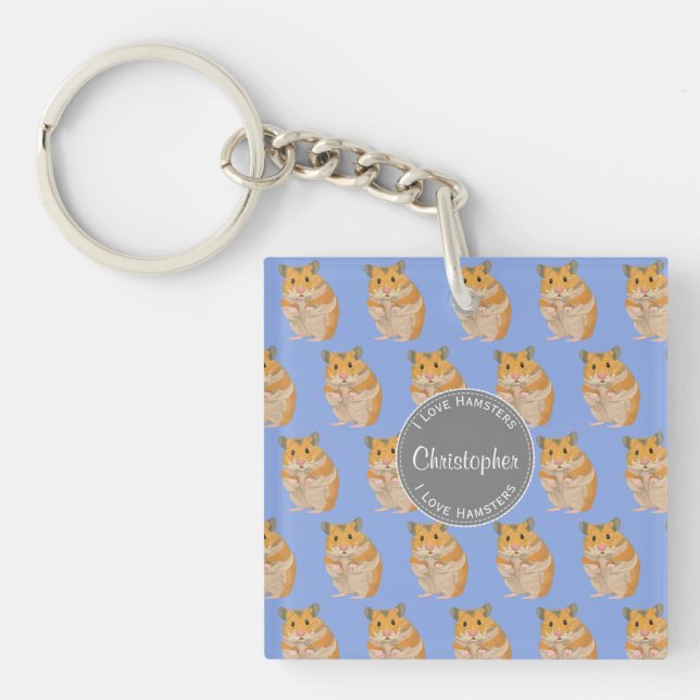 Blue I love Hamsters Hamster Motif (Devant)