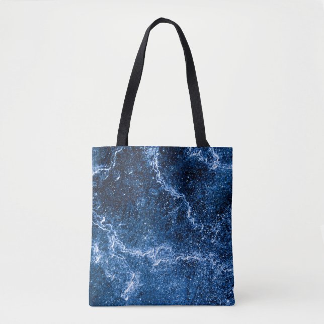 Blue Ice Abstrakt Art Foto Tasche (Vorderseite)