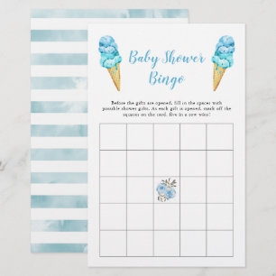 Blue Ice Cream Baby Dusche Bingo Spiel