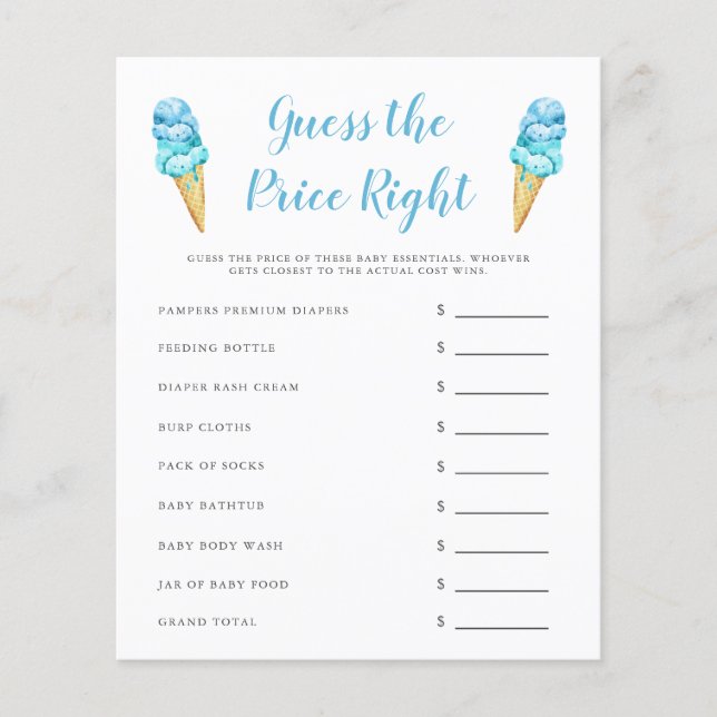 Blue Ice Cream rät das preisgünstige Spiel (Vorderseite)