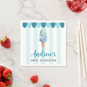 Blue Ice Creme Geburtstagsparty Napkins Serviette