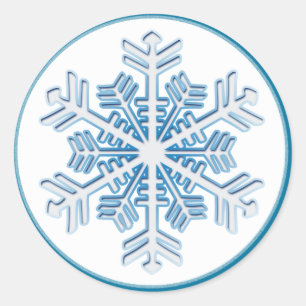 Blue Ice Crystal Snowflake Sticker