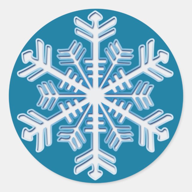 Blue Ice Crystal Snowflake Sticker (Vorderseite)