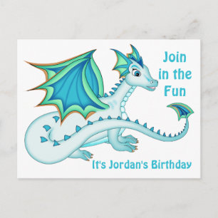 Blue Ice Dragon Postcard Einladungspostkarte