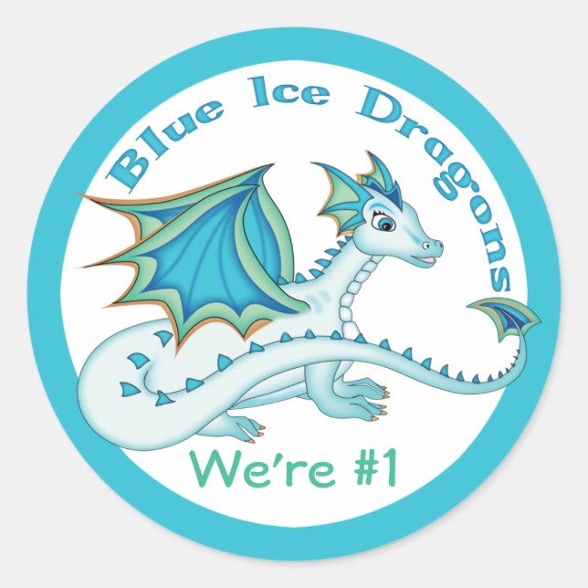 Blue Ice Dragon Stickers (Vorderseite)