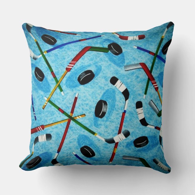 Blue Ice Hockey Theme Kissen (Vorderseite)