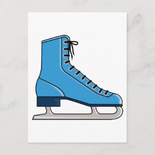 Blue Ice Skate Postkarte