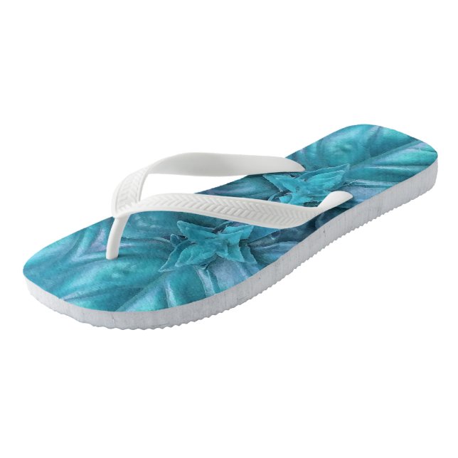 Blue Icing Abstrakt Flip Flops (Schrägansicht)
