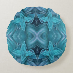 Blue Icing Abstrakt Rundes Kissen