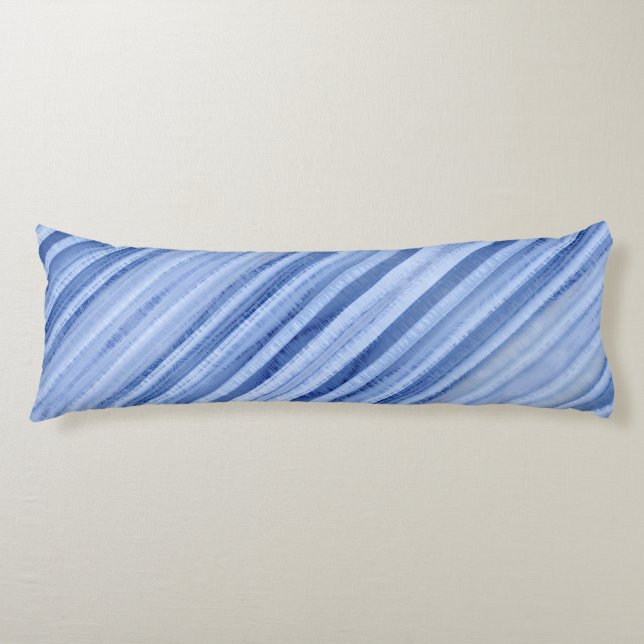 Blue Icy Pale Striping Seitenschläferkissen (Vorderseite)