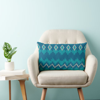 Blue Ikat Pillow Lendenkissen