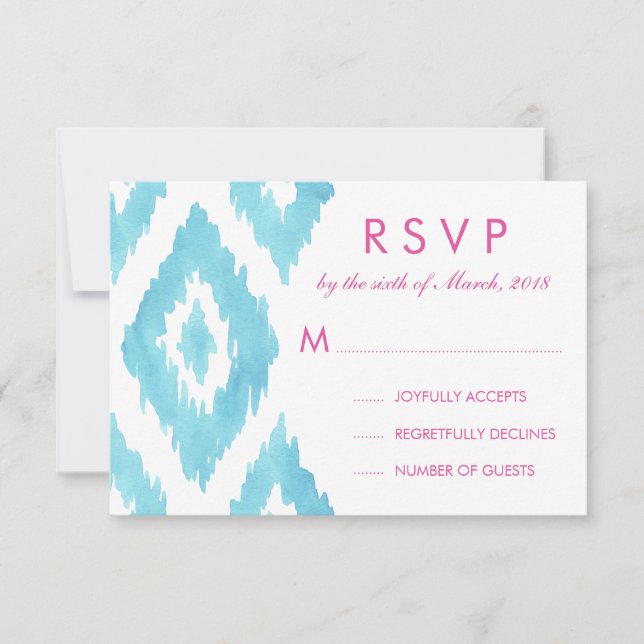 Blue Ikat RSVP (Devant)