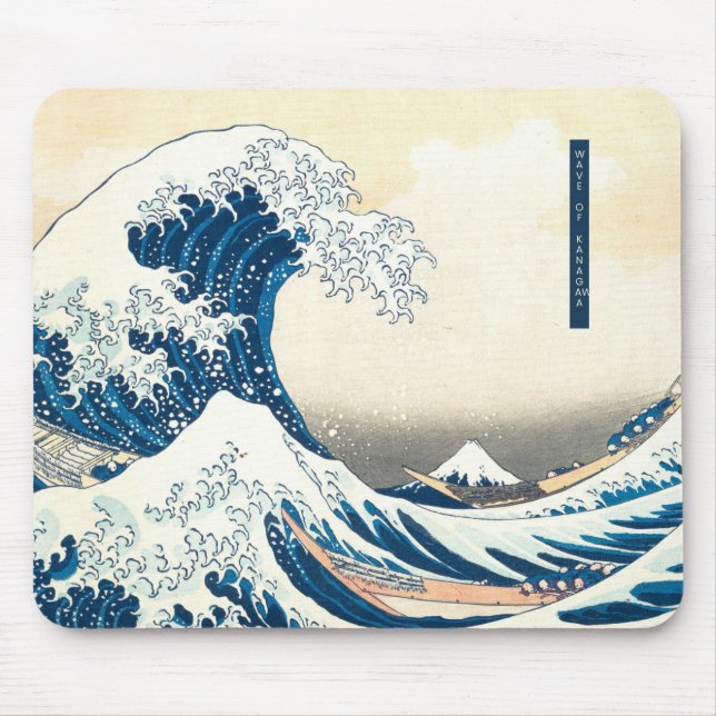 Blue Illustration Wave of Kanagawa Mousepad (Vorne)
