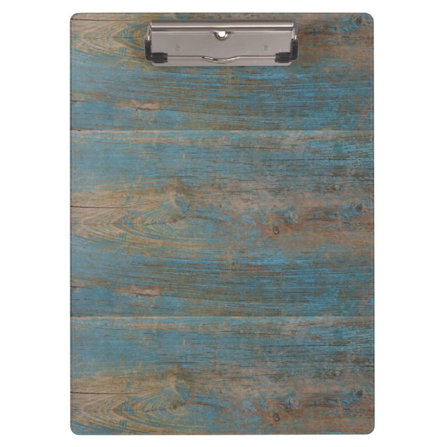 Blue Imitate Beach Wood Texture Klemmbrett (Vorderseite)