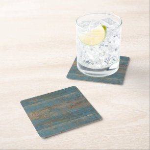 Blue Imitate Beach Wood Texture Rechteckiger Pappuntersetzer