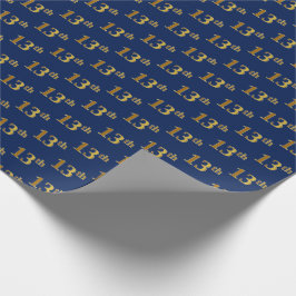 Blue, Imitate Gold 13. (Dreizehnte) Veranstaltung Geschenkpapier