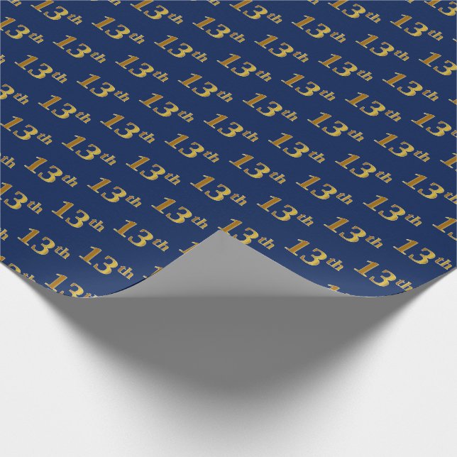 Blue, Imitate Gold 13. (Dreizehnte) Veranstaltung Geschenkpapier (Ecke)