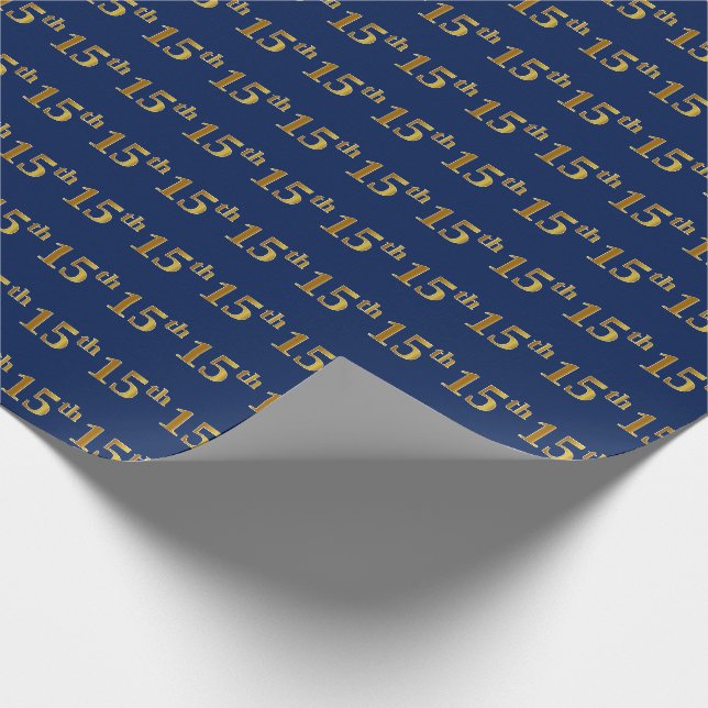Blue, Imitate Gold 15. (Fünfzehnte) Veranstaltung Geschenkpapier (Ecke)