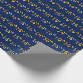 Blue, Imitate Gold 16. (sechzehnte) Veranstaltung Geschenkpapier