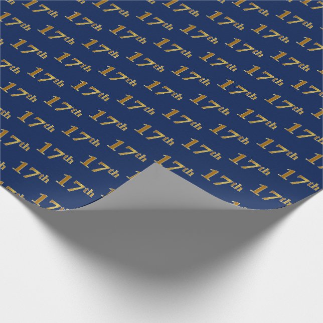 Blue, Imitate Gold 17. (siebzehnte) Veranstaltung Geschenkpapier (Ecke)