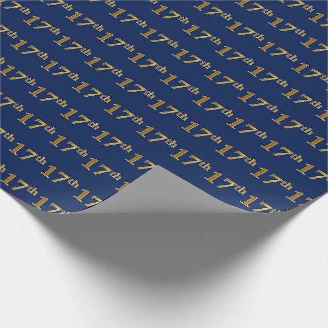 Blue, Imitate Gold 17. (siebzehnte) Veranstaltung Geschenkpapier (Ecke)